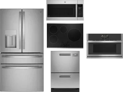 5 Piece Package Includes Refrigerator, Cooktop, Wall Oven, Microwave And Dishwasher